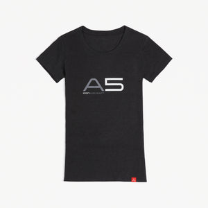 
                
                    Load image into Gallery viewer, Women’s A5 Tee (Black Frost)
                
            
